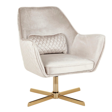 Diana - Contemporary Lounge Chair - Gold / Cream - Furniture Home Direct