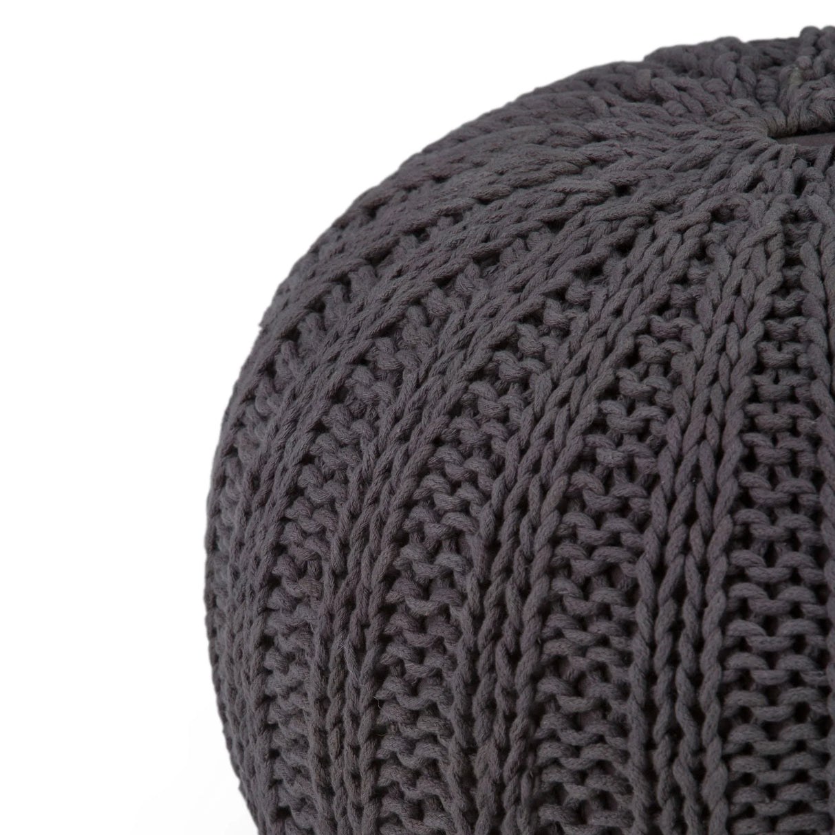 Shelby - Handcrafted Hand Knit Round Pouf - Furniture Home Direct