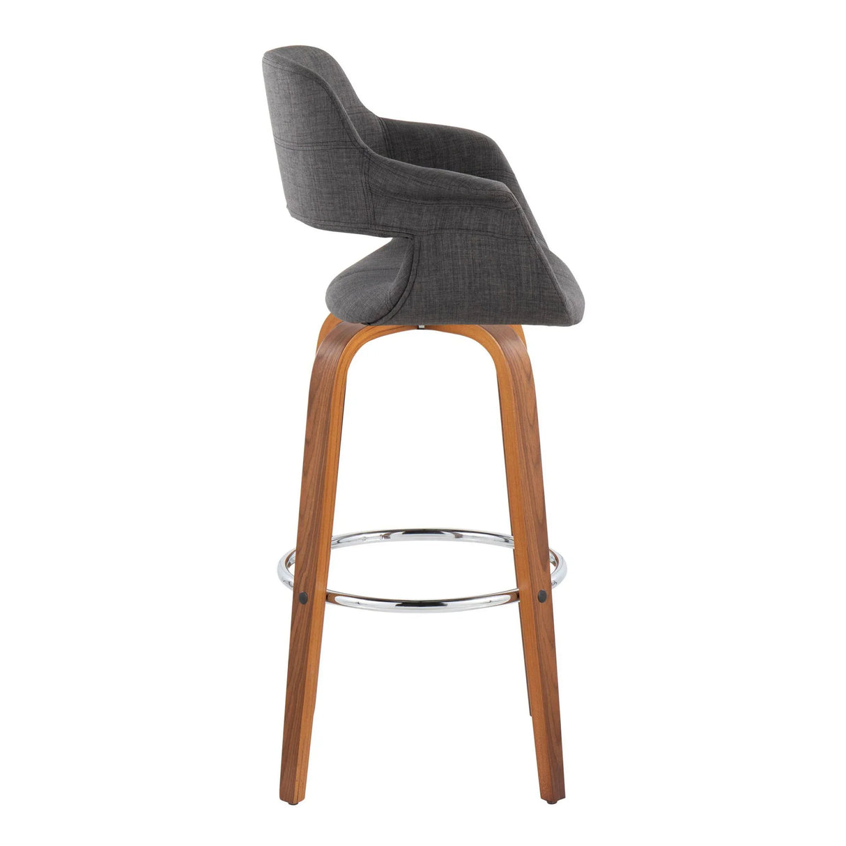 Vintage Flair - Mid Century Modern Fixed Height Barstool With Swivel & Round Footrest (Set of 2) - Furniture Home Direct