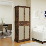 Storage Cabinet With Drawer And Adjustable Shelves Dark Brown - Furniture Home Direct