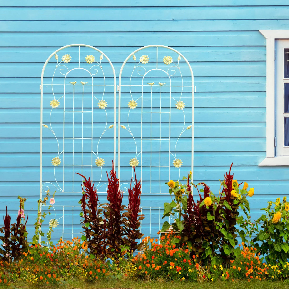 Metal Garden Trellis Rustproof Trellis For Climbing Plant Outdoor Flower Support - Furniture Home Direct