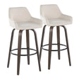 Daniella - Contemporary Fixed Height, Barstool With Swivel With Round Footrest (Set of 2) - Furniture Home Direct