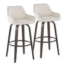 Daniella - Contemporary Fixed Height, Barstool With Swivel With Round Footrest (Set of 2) - Furniture Home Direct