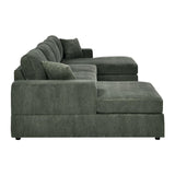 3 Piece Corduroy Double Chaise Sectional Sofa - Furniture Home Direct