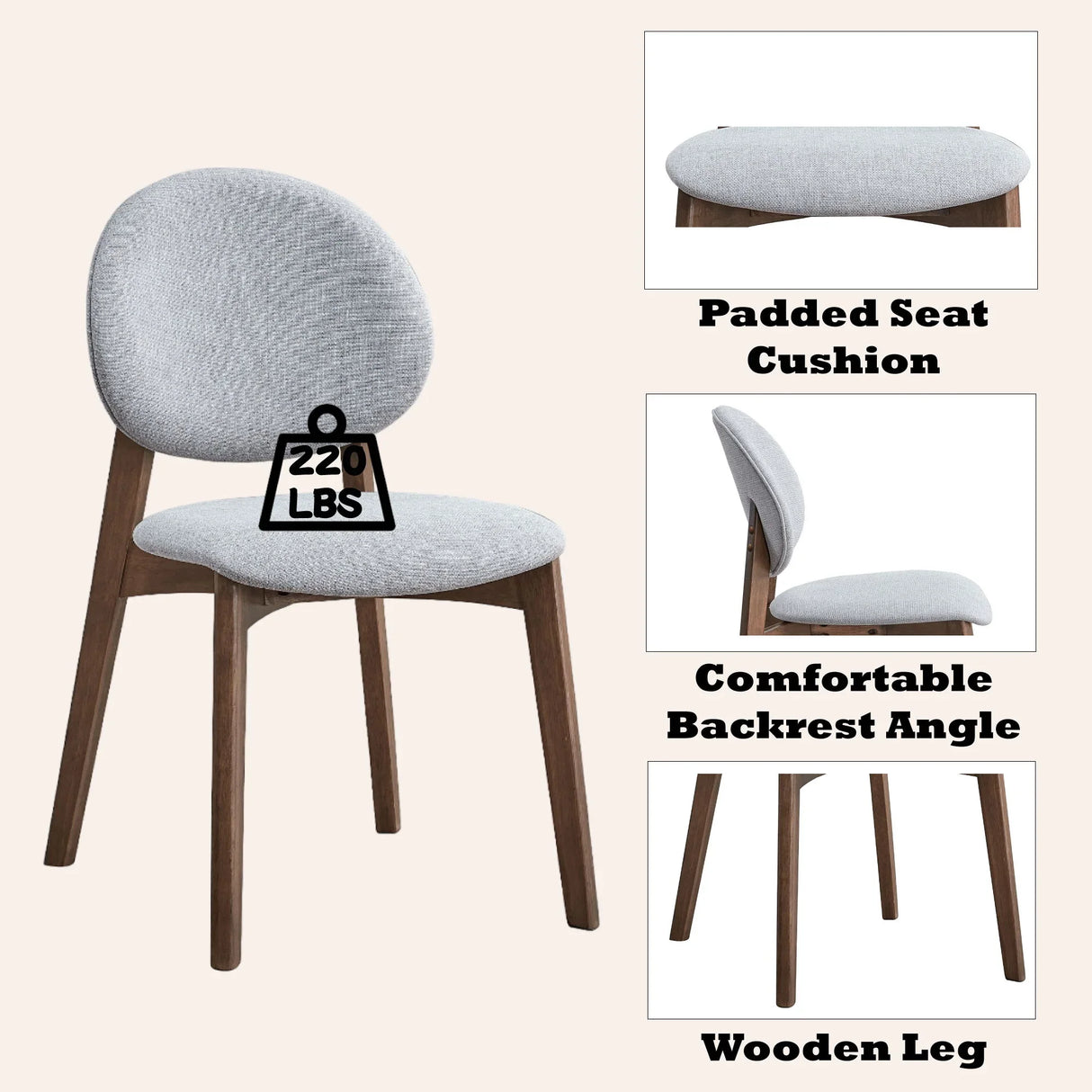 Hadasa - Side Chair, Elegant Upholstery (Set of 2) - Furniture Home Direct