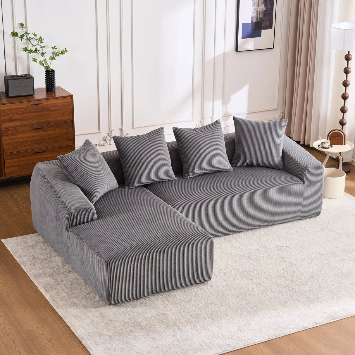 Combined 3 Seater Sofa With 4 Pillows - Furniture Home Direct