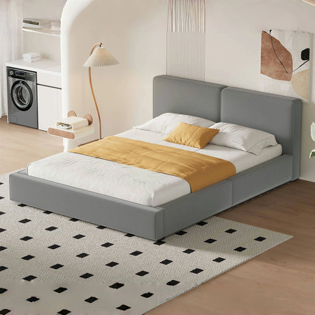 Upholstered Platform Bed, Grounded Bed With Solid Frame - Furniture Home Direct