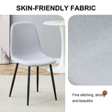 Dining Chair Set Modern Fabric with Metal Legs Gray - Furniture Home Direct