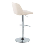 Toriano - Contemporary Adjustable Barstool With Swivel & Rounded T Footrest (Set of 2) - Furniture Home Direct