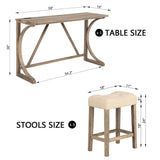 Bar Table Set With 3 Padded Stools - Furniture Home Direct