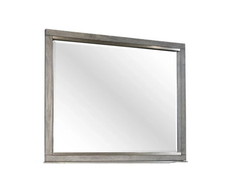 Landscape Mirror with Wide Wood Frame and Glass Gray - Furniture Home Direct