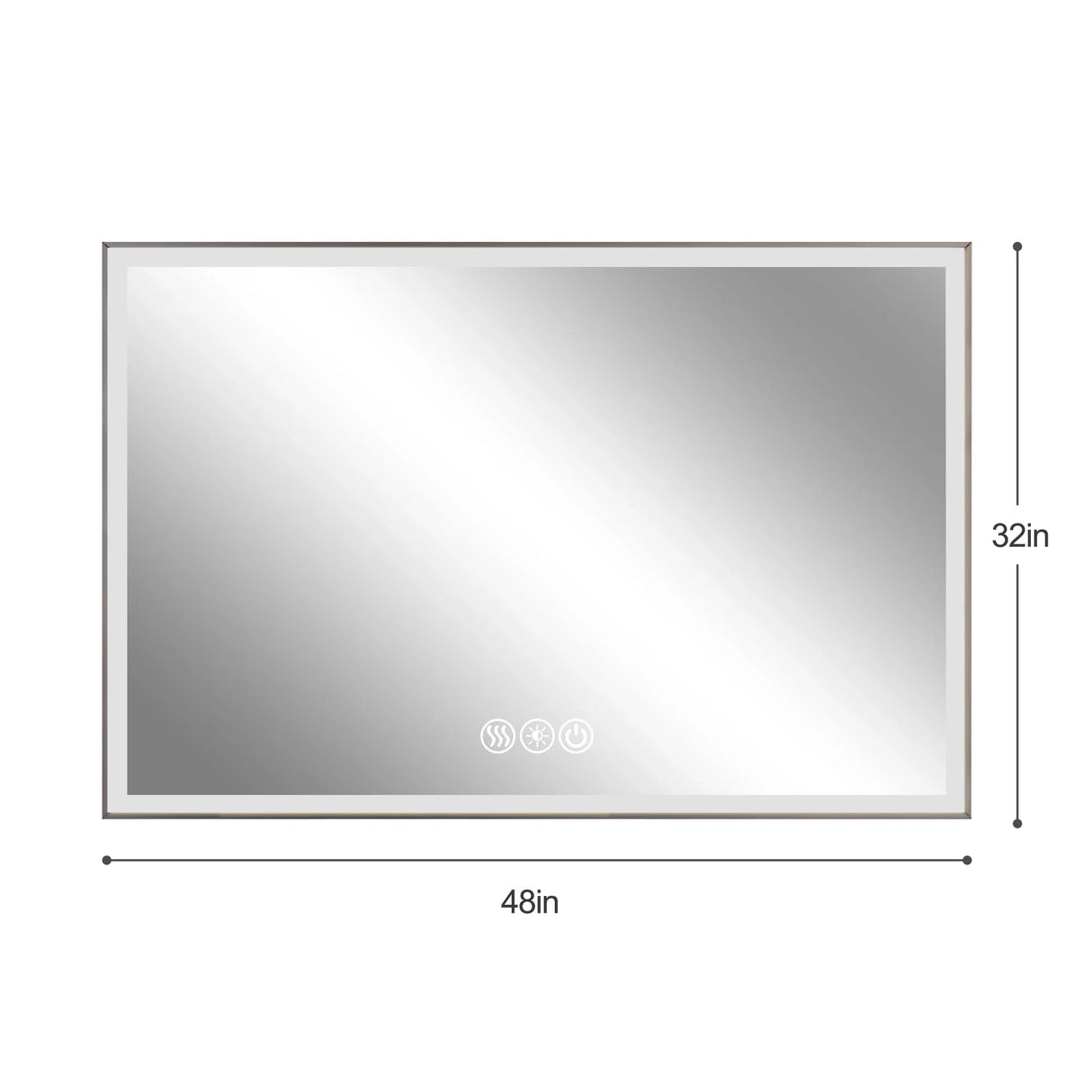 Modern LED Bathroom Vanity Mirror With Aluminum Frame, 45° Beveled Lights, Anti Fog - Silver - Furniture Home Direct