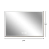 Modern LED Bathroom Vanity Mirror With Aluminum Frame, 45° Beveled Lights, Anti Fog - Silver - Furniture Home Direct