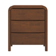 Lionel - Mid-Century Modern Nightstand 3 Drawer Bed Side Table - Brown - Furniture Home Direct