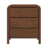 Lionel - Mid-Century Modern Nightstand 3 Drawer Bed Side Table - Brown - Furniture Home Direct