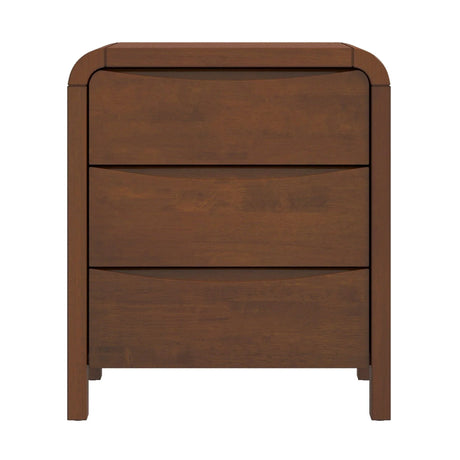 Lionel - Mid-Century Modern Nightstand 3 Drawer Bed Side Table - Brown - Furniture Home Direct