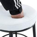 Counter Height Chairs Padded Seat Black Metal Frame White - Furniture Home Direct