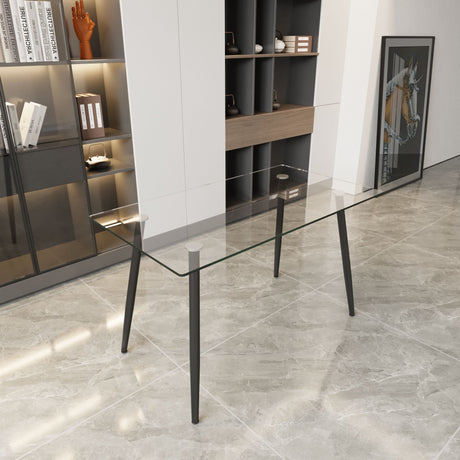 Modern Glass Dining Table Tempered 8mm Seats 4 to 6