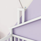 House-Shaped Bedside Floor Bed With Guardrails, Slats, With Door - Furniture Home Direct