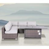 6 Piece Sectional Sofa Set With Cushions - Brown - Furniture Home Direct