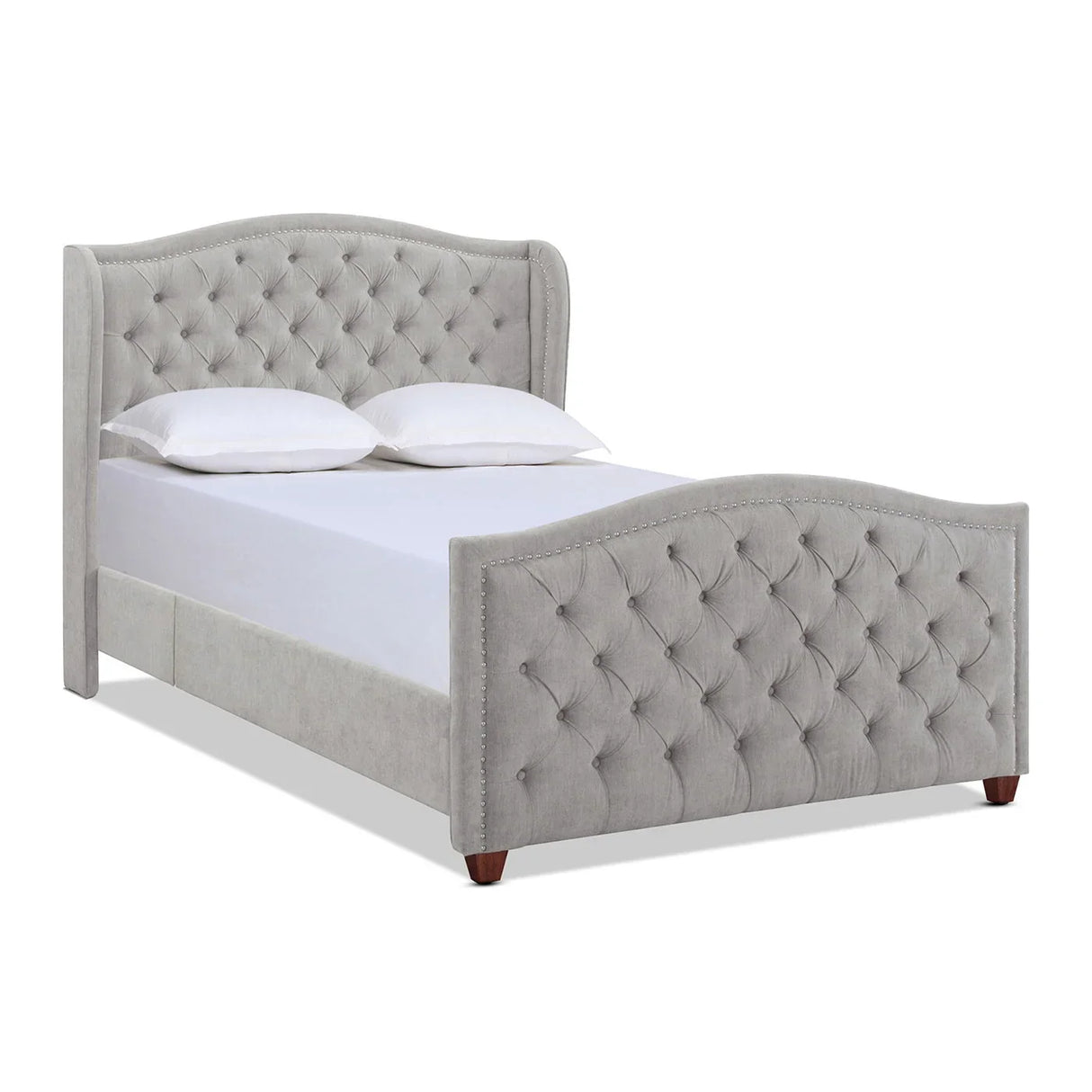 Marcella - Upholstered Shelter Headboard Bed Set - Furniture Home Direct