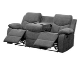 Kalen - Chenille Sofa With Drop Down Table - Gray - Furniture Home Direct