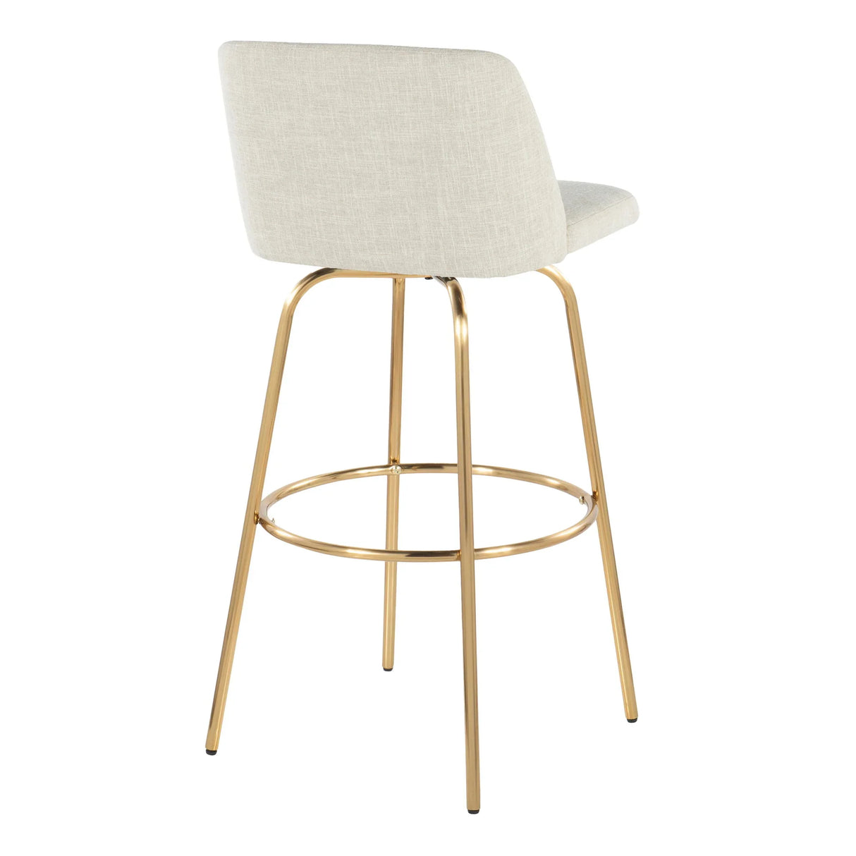 Toriano - Contemporary Fixed Height Barstool With Swivel And Round Footrest (Set of 2) - Furniture Home Direct