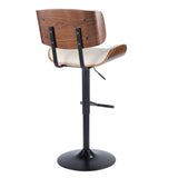Lombardi - Mid Century Modern Adjustable Barstool With Swivel With Straight T Footrest (Set of 3) - Furniture Home Direct