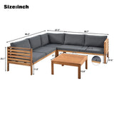 Outdoor Sectional With Coffee Table - Gray - Furniture Home Direct