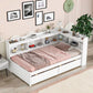 Twin Bed With L-Shaped Bookcases, Drawers - Furniture Home Direct
