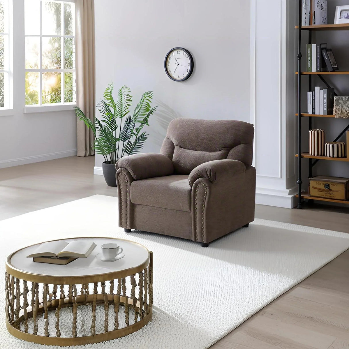 Hamilton - Chair With Hand Applied Nailhead Trim And Pillow Top Arm Cushions - Furniture Home Direct