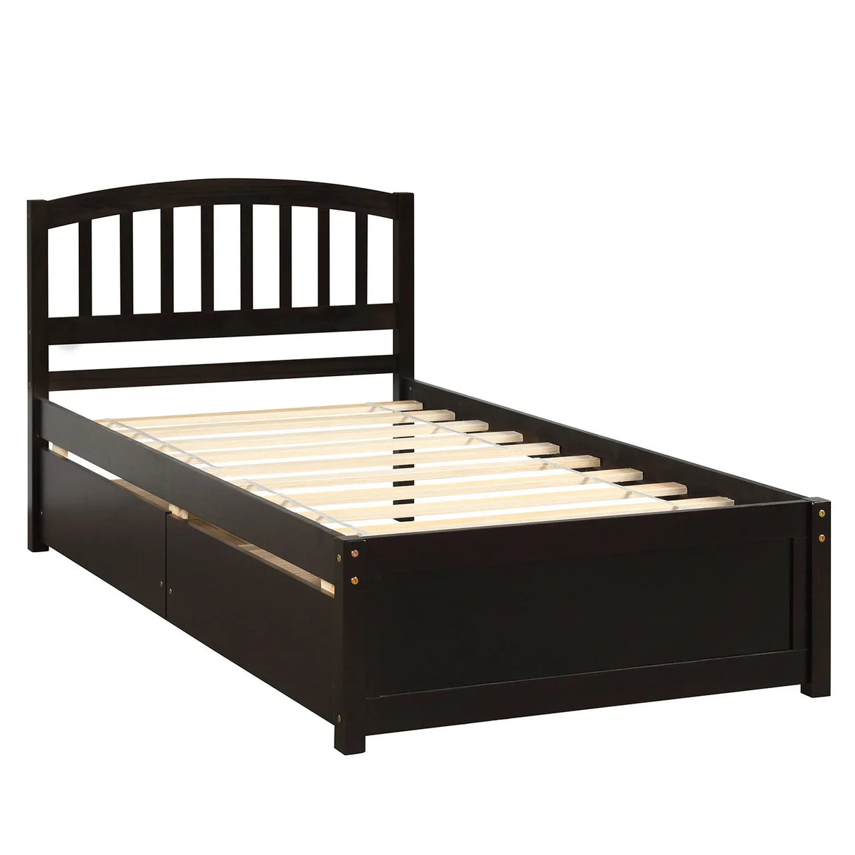 Platform Storage Bed Wood Bed Frame With Two Drawers And Headboard - Furniture Home Direct