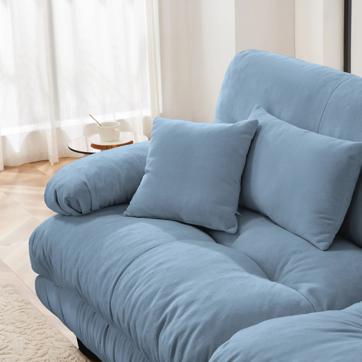 4-Seater Modular Chenille Sofa - Blue - Furniture Home Direct