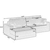 Modern Minimalist L Shape Modular Sectional Sofa, Corduroy Couch - Furniture Home Direct
