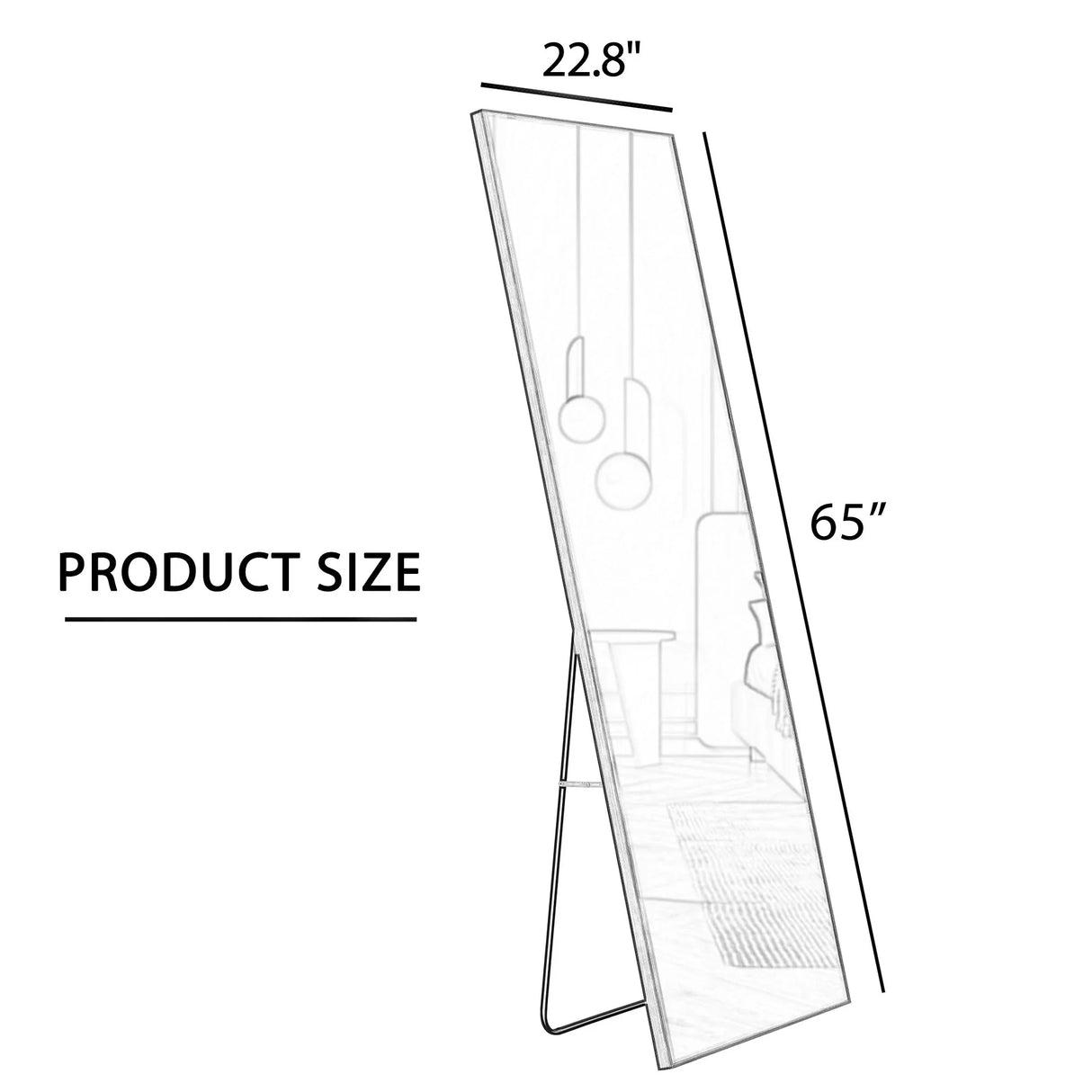 Aluminum Frame Minimalist Mirror, Bathroom Bedroom Wall Mirror, Elevating Contemporary Interiors, Can Be Wall Mounted Or Opened As A Standing Mirror - Black - Furniture Home Direct