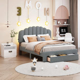 Upholstered Platform Bed With Drawer - Furniture Home Direct