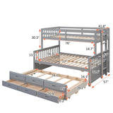 Bunk Bed With Twin Size Trundle And Drawers - Furniture Home Direct