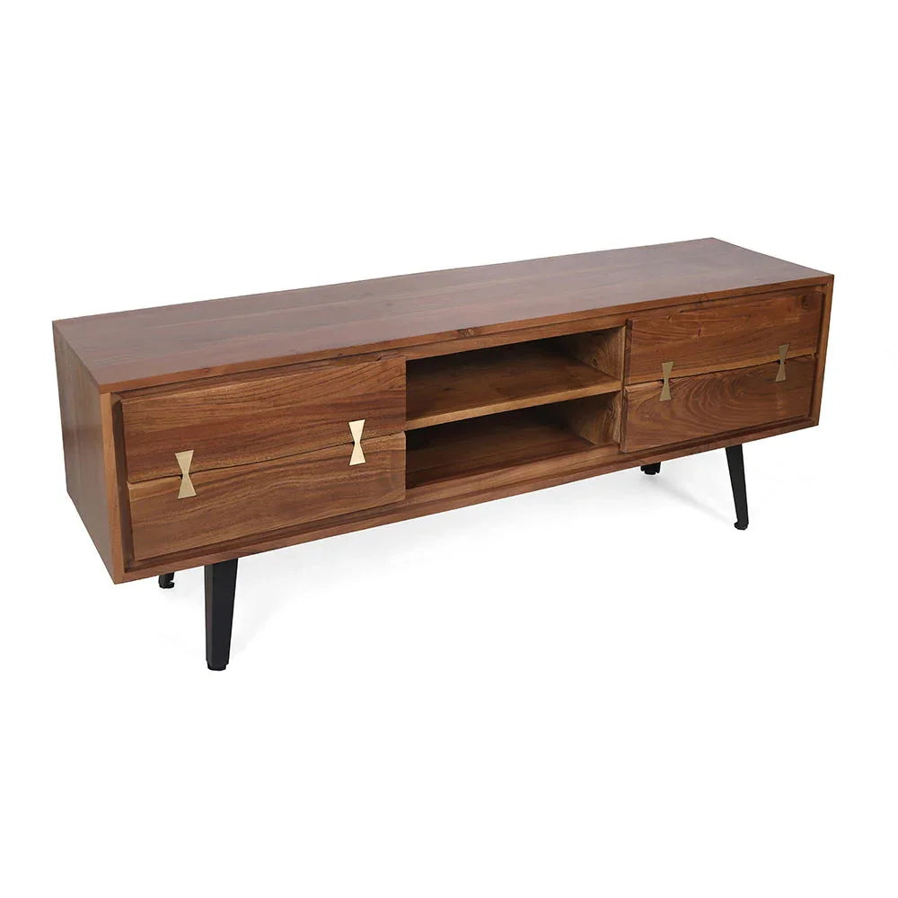 Asther - Acacia Wood TV Cabinet - Natural Wood / Brown - Furniture Home Direct