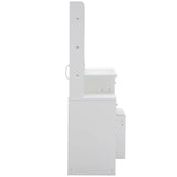 Vanity Desk With Cushioned Stool Mirror Makeup White - Furniture Home Direct