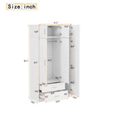 Modern 3 Door Mirror Wardrobe With 2 Drawers And Top Cabinet - Furniture Home Direct