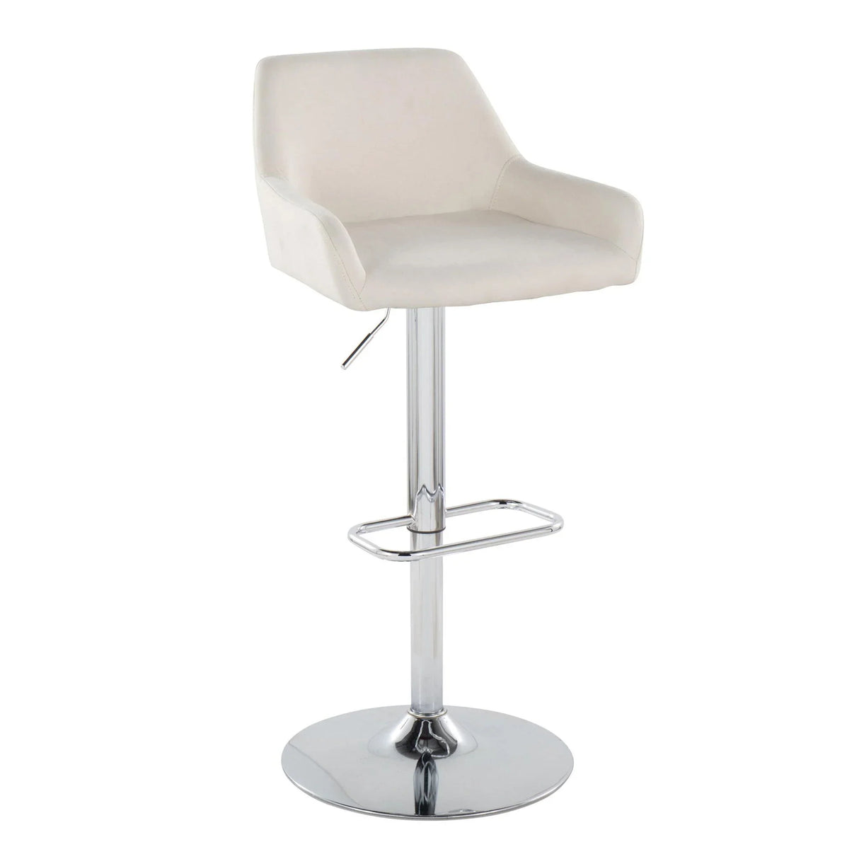Daniella - Contemporary Adjustable Barstool With Swivel With Rounded Rectangle Footrest (Set of 2) - Furniture Home Direct