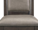 Dining Set Round Table Upholstered Chairs Seats Six Brown - Furniture Home Direct