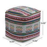 Inca - Handcrafted Peruvian Print Square Pouf Ottoman - Multicolor - Furniture Home Direct