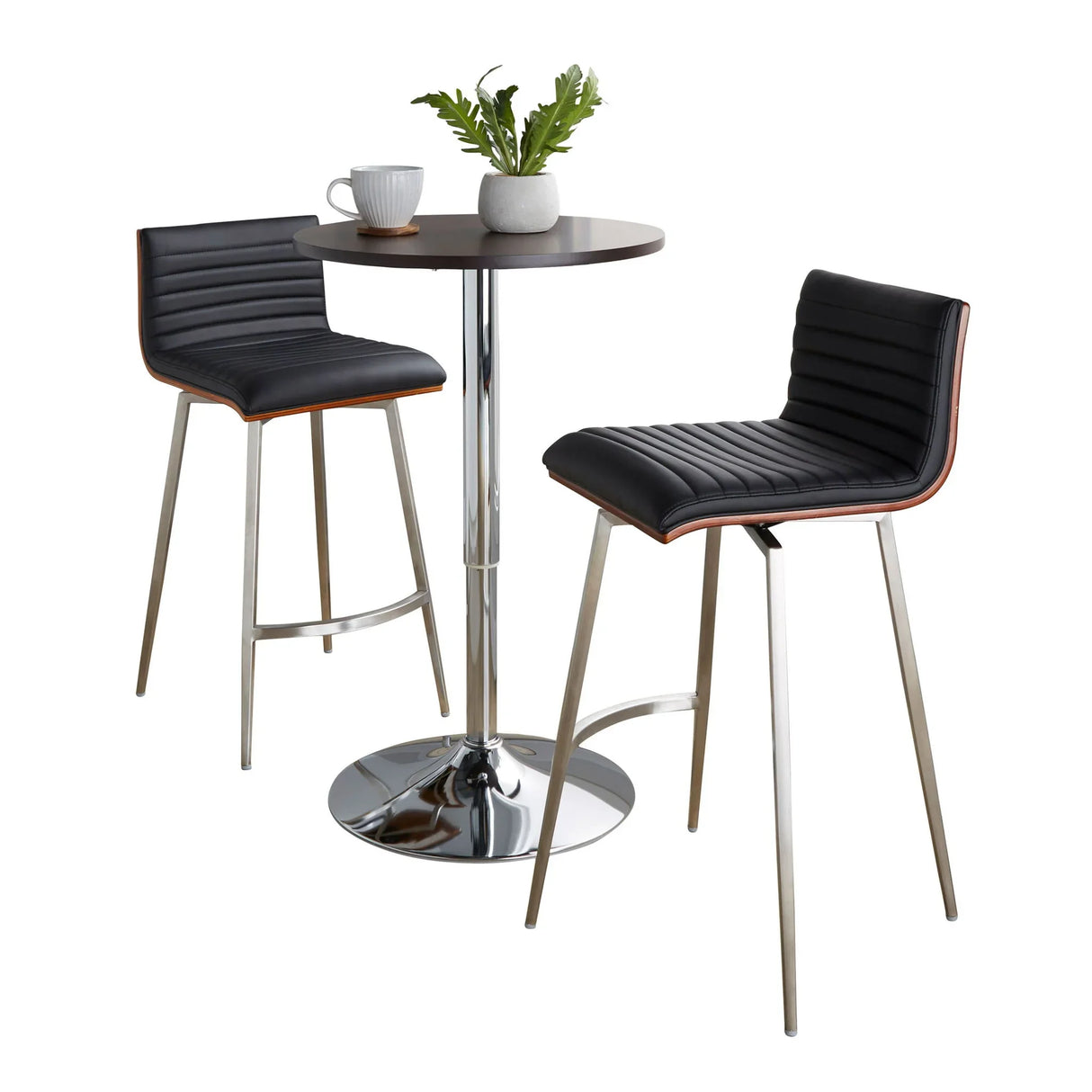 Mason - 3 Piece Swivel Mid Century Modern Counter Height Dining Set With Adjustable Table - Furniture Home Direct