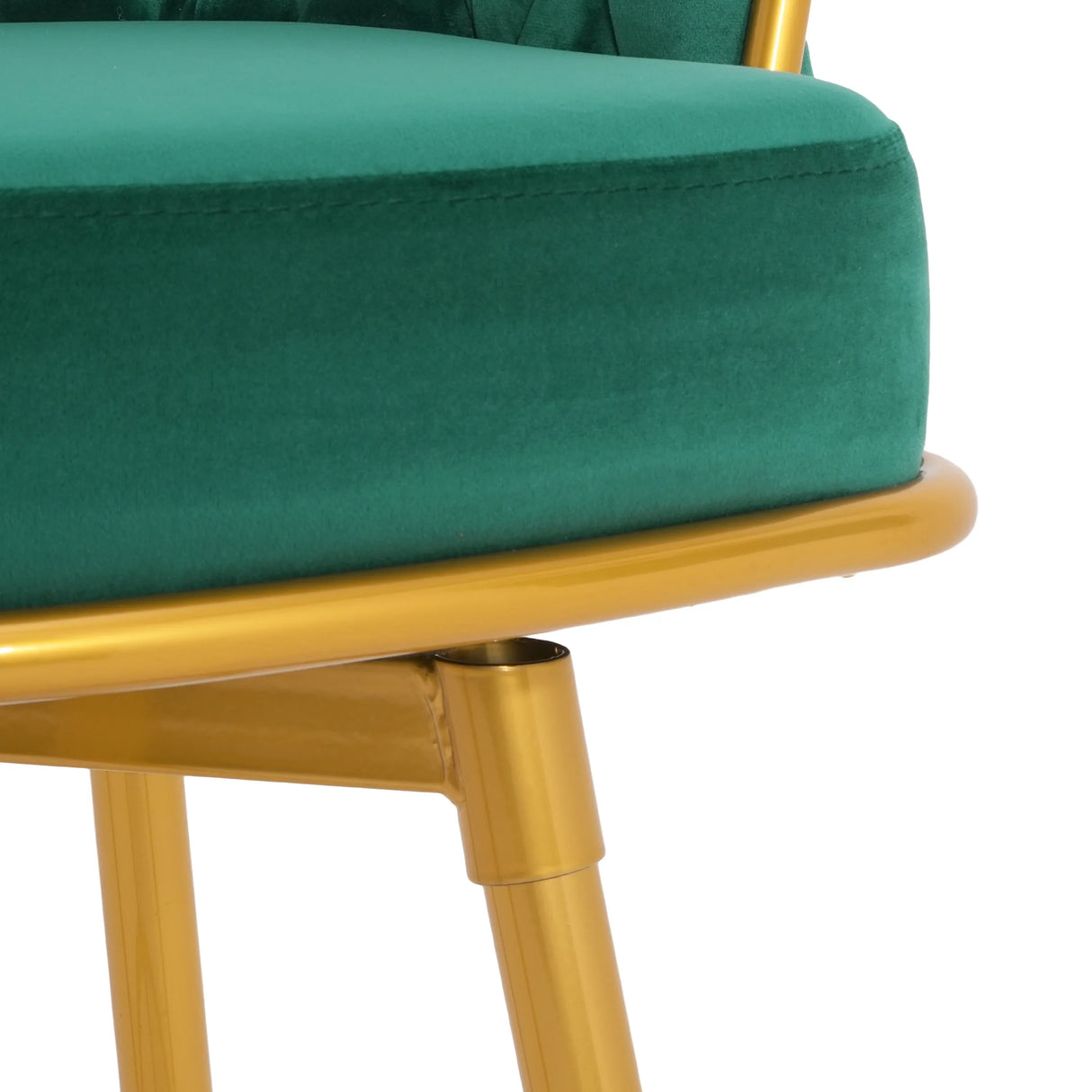 Counter Height Stools Tufted Velvet Gold Frame Green - Furniture Home Direct