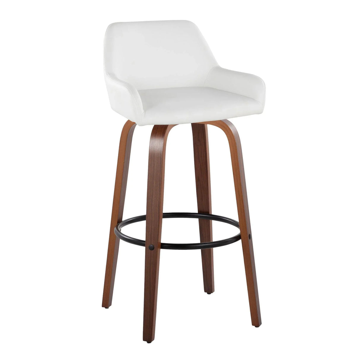 Daniella - Contemporary Fixed Height, Barstool & Swivel And Round Footrest (Set of 2) - Furniture Home Direct