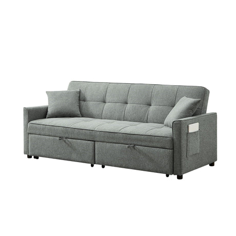 3 In 1 Convertible Sleeper Sofa Bed, Reclining Backrest, Pillows, Pockets - Furniture Home Direct
