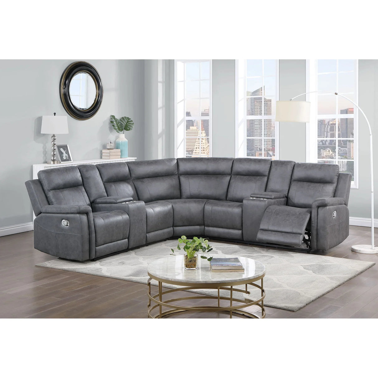Eco - Sectional - Greige - Furniture Home Direct