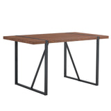 Dining Table Industrial Wood Grain Rectangular Walnut - Furniture Home Direct