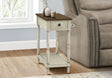 Accent End Table, 2 Tier, Storage Drawer, Traditional Stylish Design - Furniture Home Direct